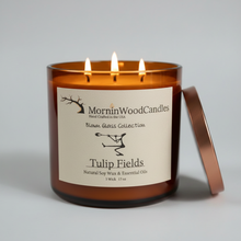 Load image into Gallery viewer, (New)Tulip Fields-Soy 3-Wick Blown Glass Collection