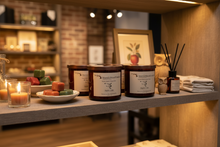 Load image into Gallery viewer, Apple Cider-Soy 3-Wick Blown Glass Collection
