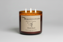 Load image into Gallery viewer, Wood Stock-Soy 3-Wick Blown Glass Collection
