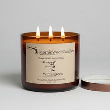 Load image into Gallery viewer, Wintergreen-Soy 3-Wick Blown Glass Collection
