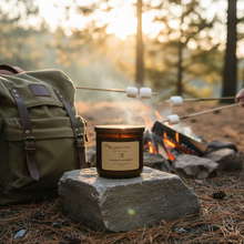 Load image into Gallery viewer, Campfire Marshmallow 3 Wick Blown Glass Collection
