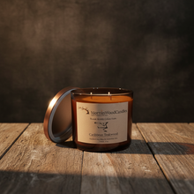 Load image into Gallery viewer, Caribbean Teakwood- 3 Wick Blown Glass Collection
