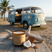 Load image into Gallery viewer, White Driftwood &amp; Coconut-3 Wick Blown Glass Collection
