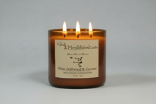 Load image into Gallery viewer, White Driftwood &amp; Coconut-Soy 3-Wick Blown Glass Collection
