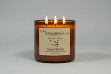Load image into Gallery viewer, Sweet Woods-Soy 3-Wick Blown Glass Collection
