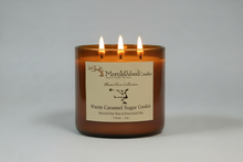 Load image into Gallery viewer, Warm Caramel Sugar Cookie-Soy 3-Wick Blown Glass Collection
