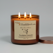 Load image into Gallery viewer, Eucalyptus Lavender-Soy 3-Wick Blown Glass Collection
