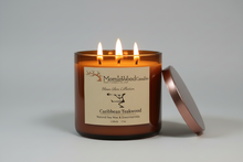 Load image into Gallery viewer, Caribbean Teakwood-Soy 3-Wick Blown Glass Collection
