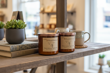 Load image into Gallery viewer, Warm Caramel Sugar Cookie-Soy 3-Wick Blown Glass Collection
