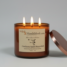 Load image into Gallery viewer, Cranberry Apple Marmalade-Soy 3-Wick Blown Glass Collection
