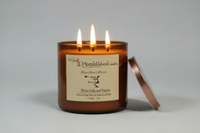 Load image into Gallery viewer, White Oak and Vanilla-Soy 3-Wick Blown Glass Collection
