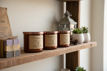 Load image into Gallery viewer, Enchanted Pine-Soy 3-Wick Blown Glass Collection
