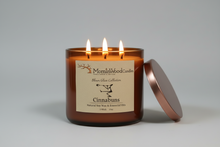 Load image into Gallery viewer, Cinnabuns-Soy 3-Wick Blown Glass Collection
