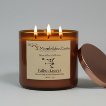 Load image into Gallery viewer, Fallen Leaves-Soy 3-Wick Blown Glass Collection
