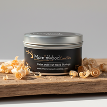 Load image into Gallery viewer, Cedar and Fresh Wood Shavings 8 oz. Tin
