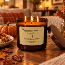 Load image into Gallery viewer, Pumpkin Pecan Waffle-Soy 3-Wick Blown Glass Collection
