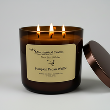 Load image into Gallery viewer, Pumpkin Pecan Waffle-Soy 3-Wick Blown Glass Collection
