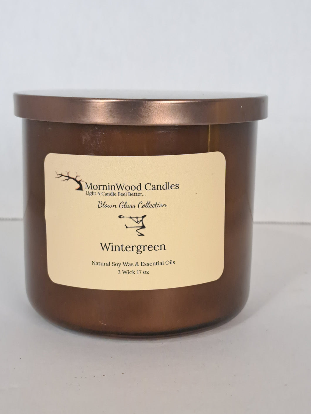 Wintergreen-3 Wick Blown Glass Collection