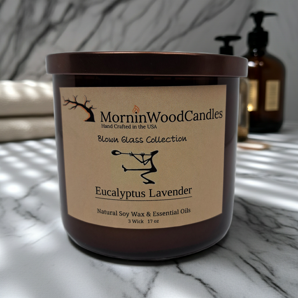 Eucalyptus Lavender 3 Wick Blown Glass Collection