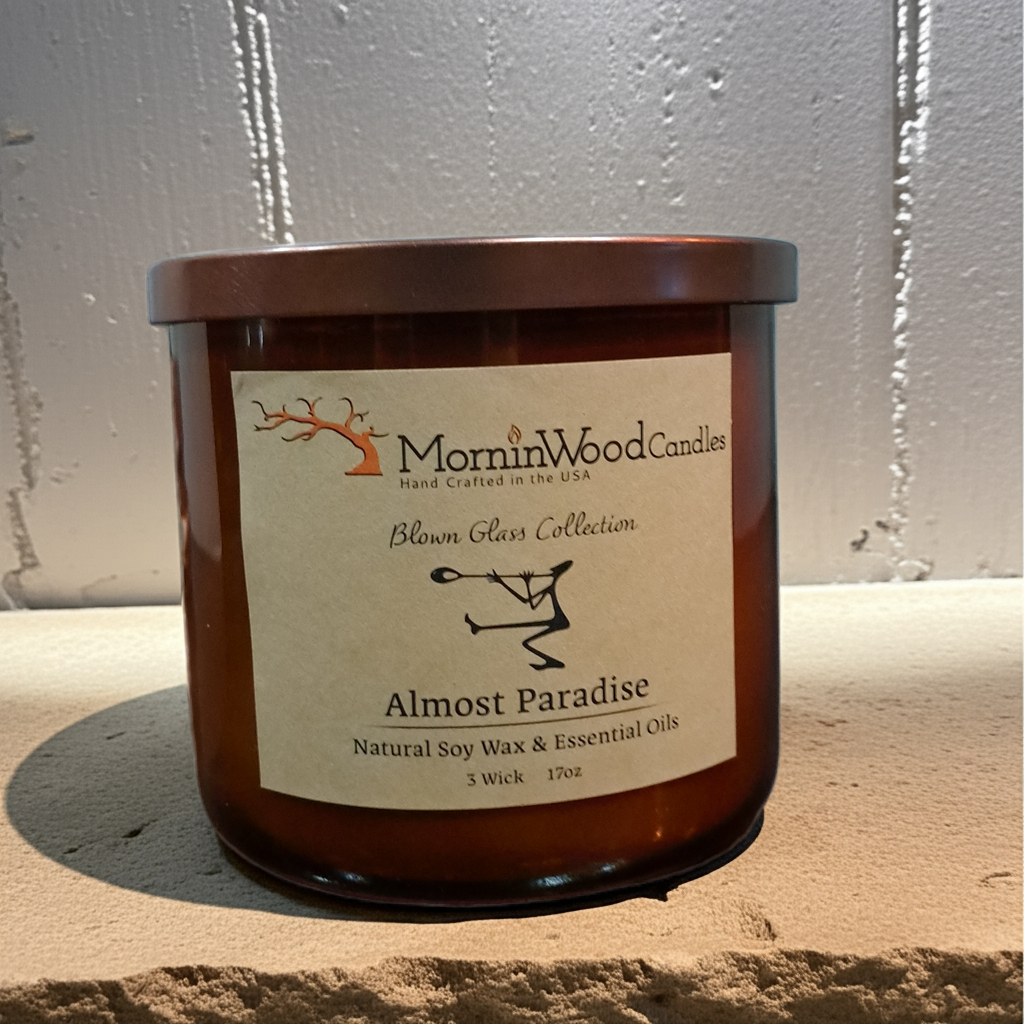 Almost Paradise-3 Wick Blown Glass Collection